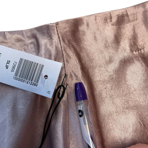 Babaton Slip Satin Midi Skirt in Fawn Pink Sz 6 NWT - Picture 8 of 8